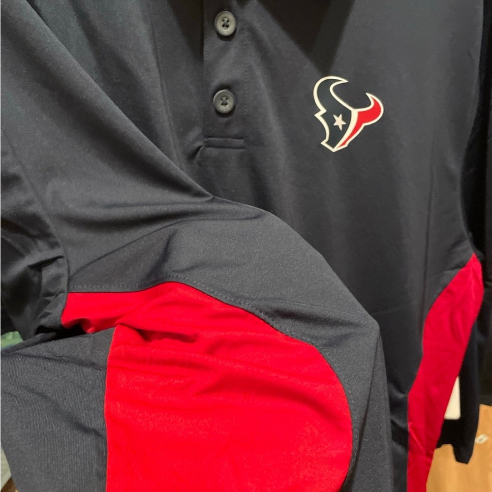 Texans Black and Red Polo Shirt with Logo